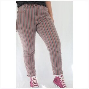 American eagle stretch mom Jean with mauve pinstripe